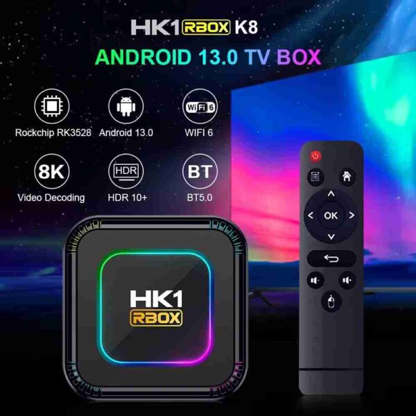 Hk1 Rbox K8 Android 8K Smart TV Box - 2GB RAM 16GB ROM Android 13