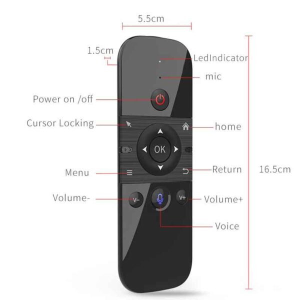 M8 Air Mouse Google Voice Remote Control 2.4G Mini Wireless Keyboard IR Learning Gyro - Image 3