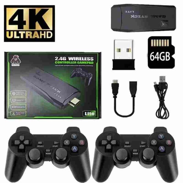 M8 Video Game Stick Lite 4K Retro Game Console with 2 Wireless Controllers