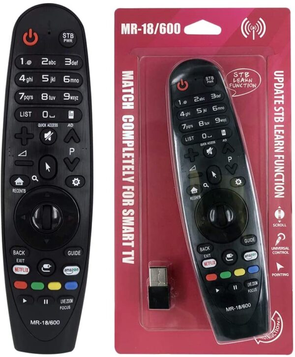 LG Smart TV Compatible Remote - MR-18/600 Replacement Magic Remote  – LED,LCD,Plasma – Compatible with MR18 MR600 MR650 - black - Image 2