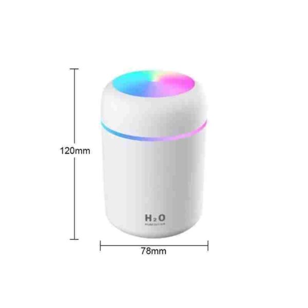 H2O Portable Mini Air Humidifier Oil Diffuser for Car/Room with Colorful LED Light - 2 Pieces - Image 4