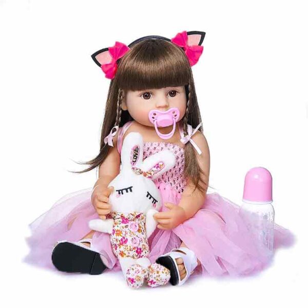 Princess NPK 55cm Reborn Baby Doll Pink Girl Soft Full Silicone Body - Image 3