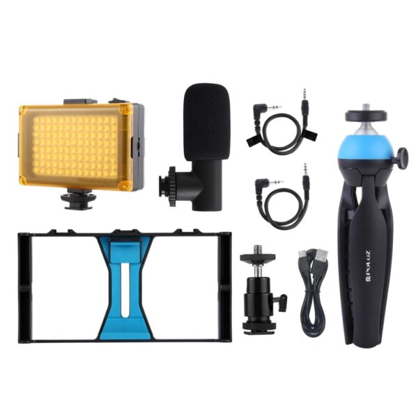 Puluz PKT3023 Live Broadcast LED Selfie Kits - Smartphone Video Vlogging Broadcast With Microphone, Light, Tripod - Image 2