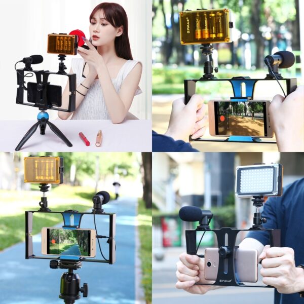 Puluz PKT3023 Live Broadcast LED Selfie Kits - Smartphone Video Vlogging Broadcast With Microphone, Light, Tripod - Image 3