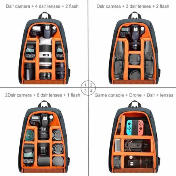 Puluz PU5011H Outdoor Portable Dual Shoulders Backpack Camera Bag - Image 2