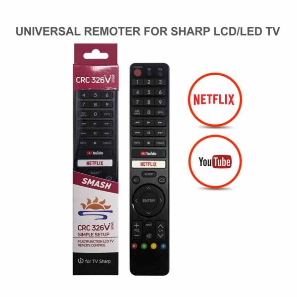 Sharp TV Compatible Remote - Smash CRC 326V Universal Remote Control- 2 Remotes