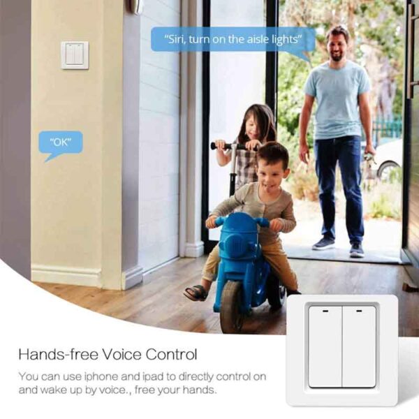 Smart Life DS-102 WiFi Light Touch Switch 2 Gang Wireless Wall Switch With Push Button - Image 3