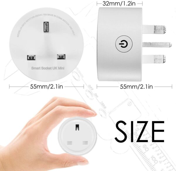 Smart Wifi Plug Socket iOS Android App Remote Control Works with Amazon Alexa/Echo Google Home/Assistant IFTTT White - Image 2