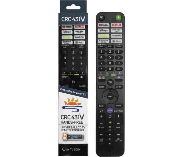 Sony Smart TV Compatible Remote - CRC 431V Universal TV Remote Control - 2 Pieces