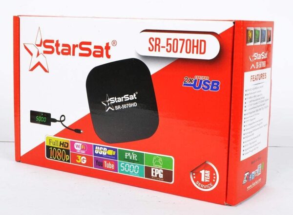 StarSat SR-5070HD Full HD 1080p Satellite Receiver, WiFi, 3G, YouTube, USB Supported