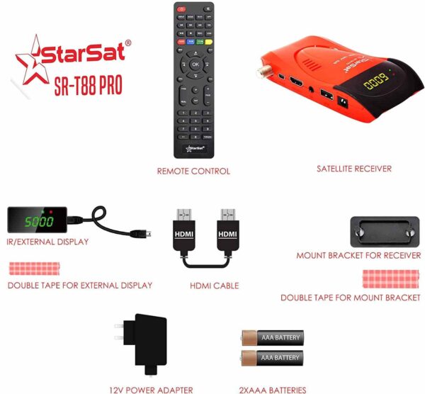 Starsat SR-T88 Pro Digital Satellite Receiver (With USB WiFi Antenna) - Image 3