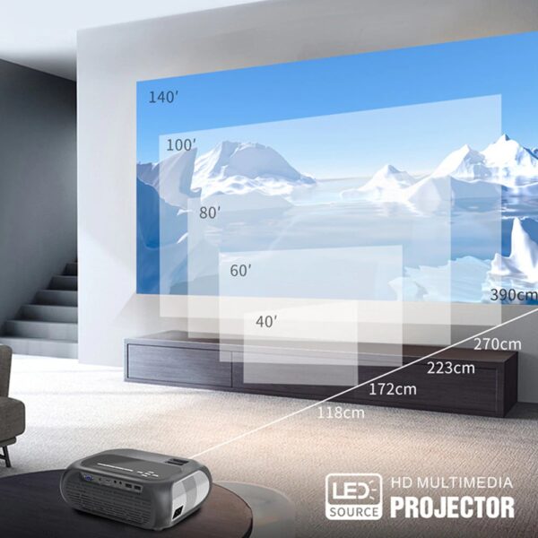 T7 HD Multimedia Projector - 720p Resolution 200 ANSI Lumens Home Theater Projector - Image 2