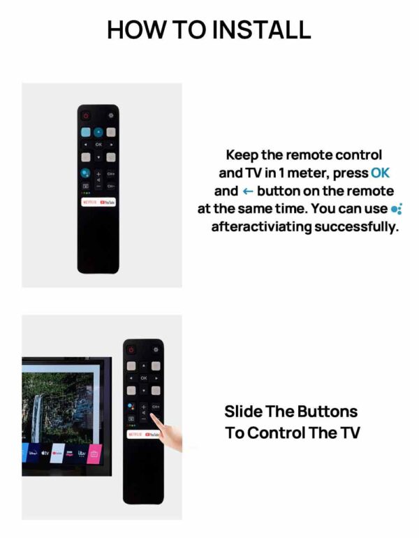 TCL TV Compatible Remote - RC802V Remote Control - (Without voice) - 2 Remotes - Image 3