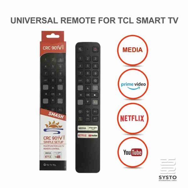 TCL TV Compatible Remote - Smash CRC 901V Universal Remote Control - 2 Remotes