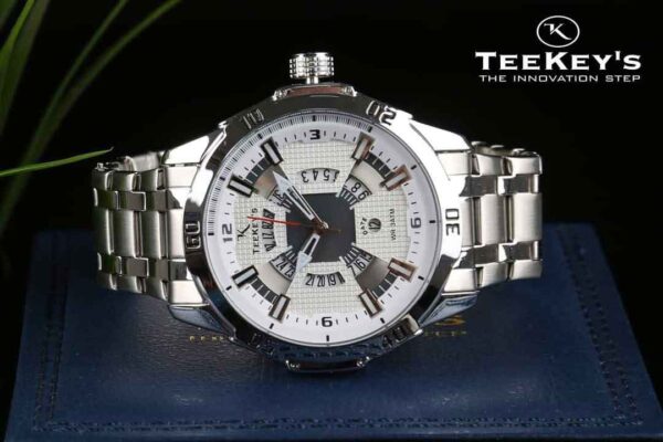 TEEKEYS TK3150 Men Luxury Brand Stainless steel Date Calendar Watch With Dual tone Color -C3