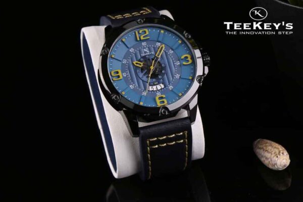 TEEKEYS TK3155 Men Luxury Brand Date Calendar Watch With Leather Belt -C2