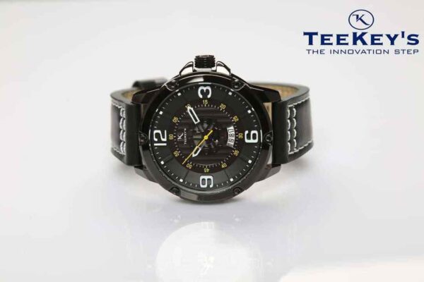 TEEKEYS TK3155 Men Luxury Brand Date Calendar Watch With Leather Belt -C3