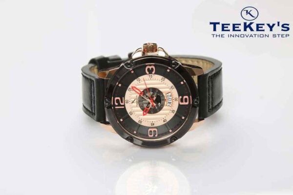 TEEKEYS TK3155 Men Luxury Brand Date Calendar Watch With Leather Belt -C4