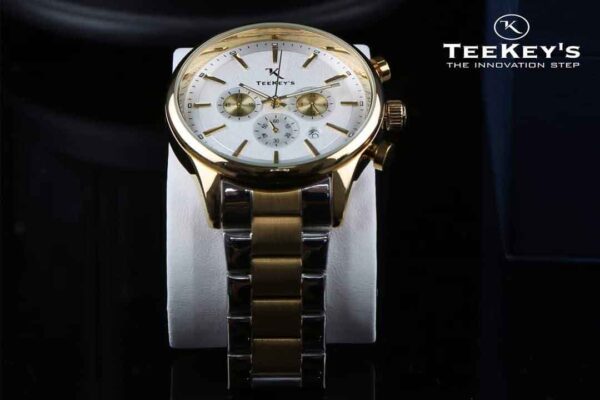 TEEKEYS TK3160 Men Luxury Brand Stainless steel Chronograph  Watch With Dual tone Color. - Image 2