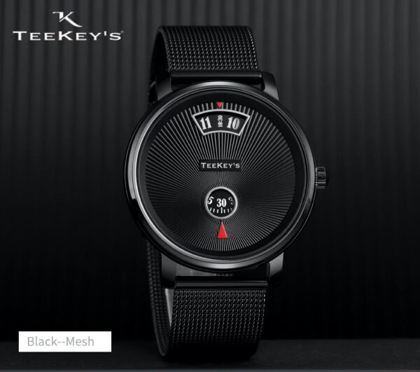 TEEKEYS TK3171 Men/Women Luxury Brand Stainless Steel Mesh Watch - Black Mesh