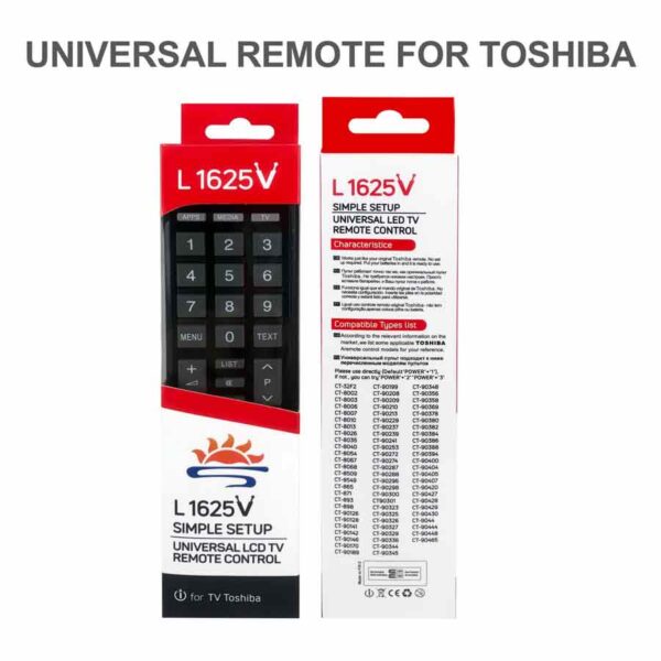 Toshiba TV Compatible Remote – L 1625 LCD LED TV Universal Remote Control - 2 Remotes - Image 2