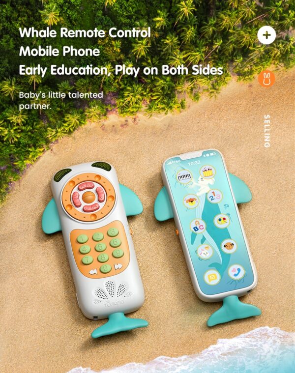 Tumama Kids Baby Whale Mobile Phone Remote Control - Touch screen -Musical Flashing