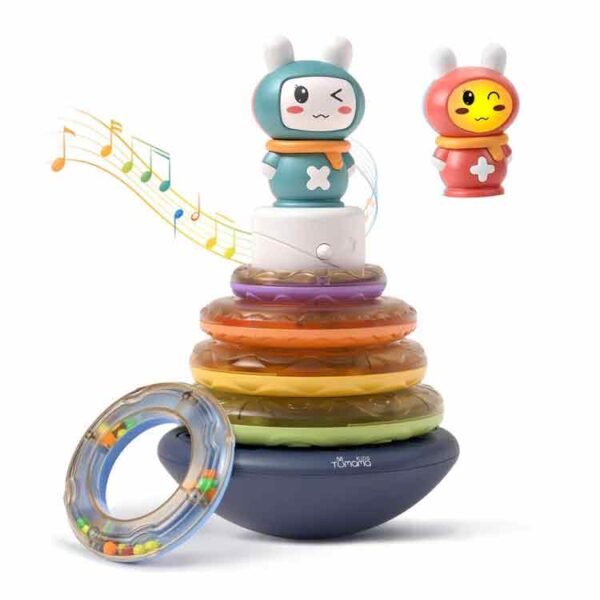 Tumama TM203 Stacking Toys- Baby Colorful Stacking Ring Rattle Toys With Sound