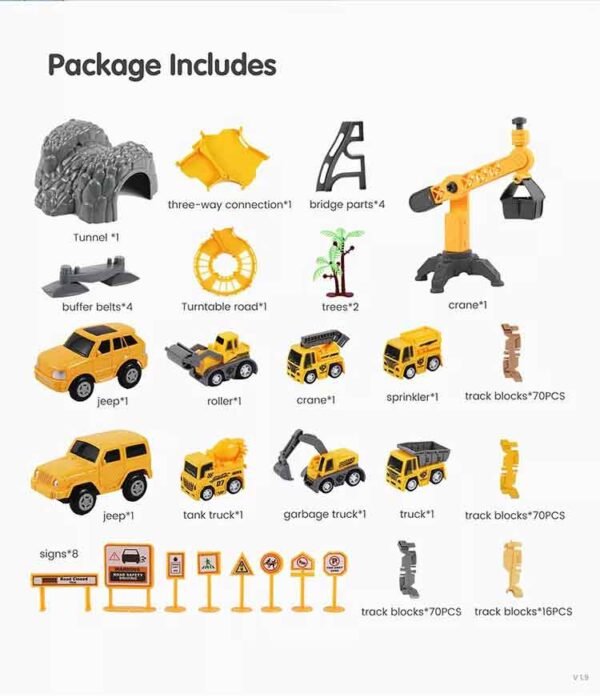 Tumama TM208 Car Rail Track Toys - DIY Assembly Construction Vehicles Toys - Image 2