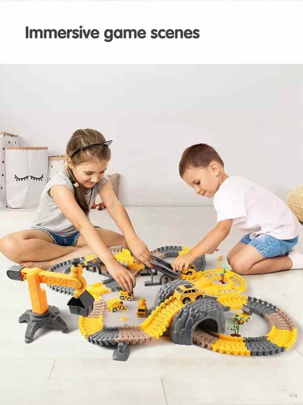 Tumama TM208 Car Rail Track Toys - DIY Assembly Construction Vehicles Toys - Image 3