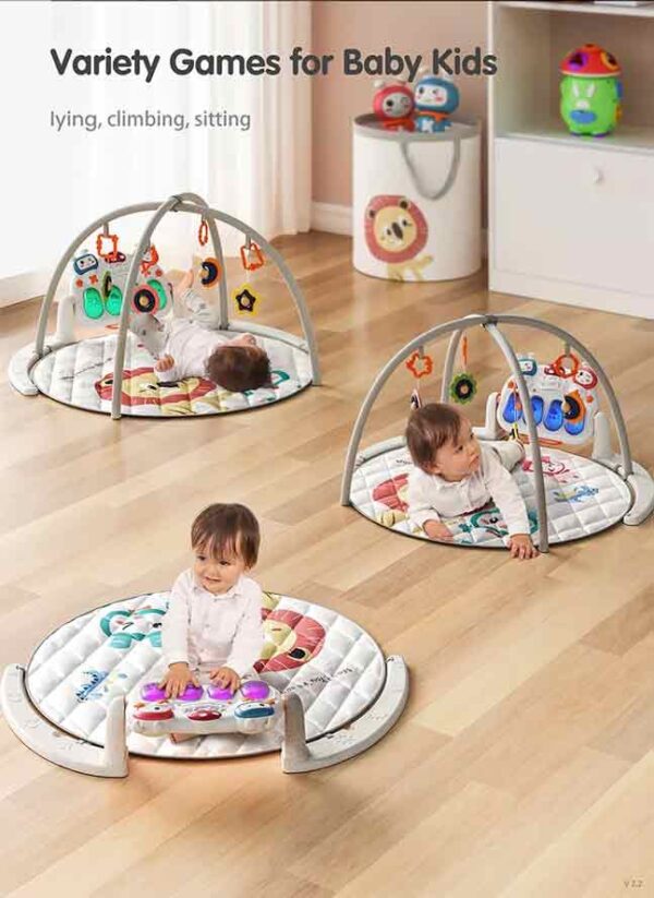 Tumama TM220 High Quality Baby Activity Soft Kids Gym Play Mat Piano Plush Animal Round Toys - Image 3