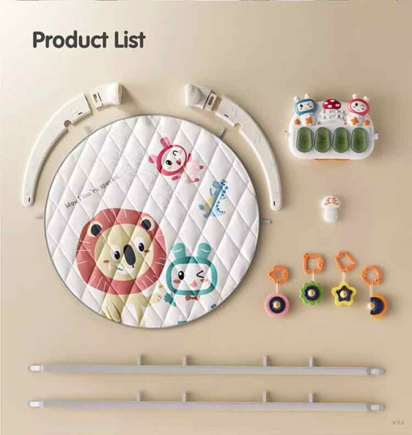 Tumama TM220 High Quality Baby Activity Soft Kids Gym Play Mat Piano Plush Animal Round Toys - Image 2