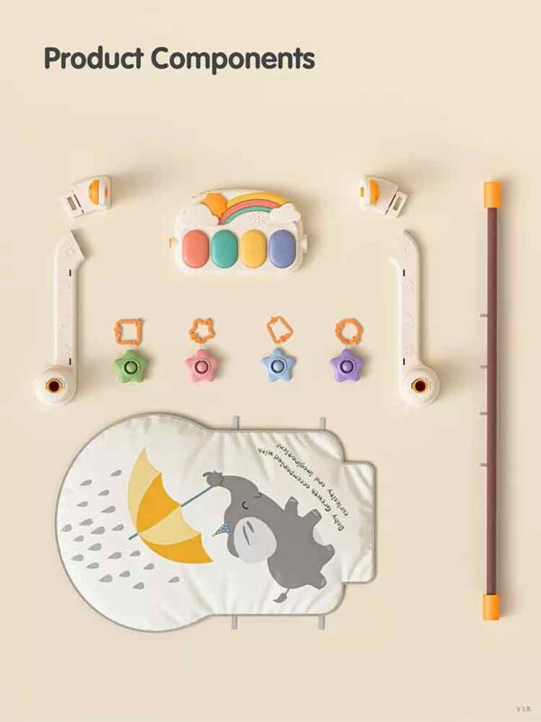 Tumama TM240 Soft Baby Play Mat Baby Activity Gym Piano Sleeping Mat With Star Shape Rattle Toys - Image 2