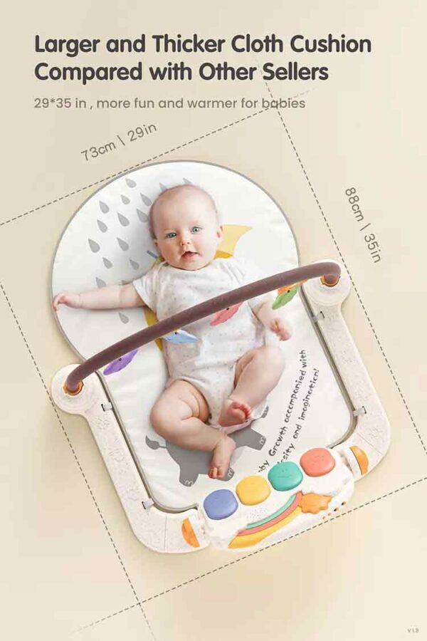 Tumama TM240 Soft Baby Play Mat Baby Activity Gym Piano Sleeping Mat With Star Shape Rattle Toys - Image 3