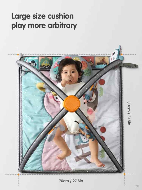 Tumama TM263 Colorful Plush baby Soft Play Mat With Cotton Hanging Set Gym Activity - Image 3