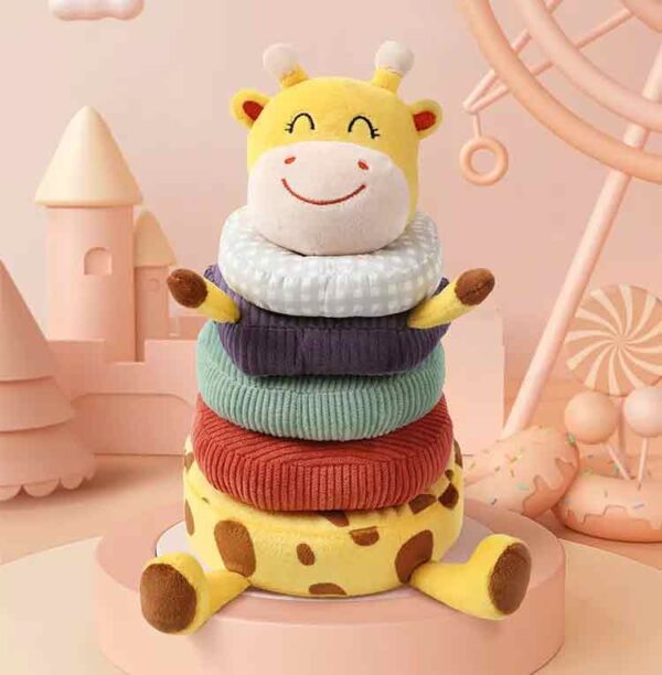 Tumama TM265 Giraffe Stacking Rings Plush Toy