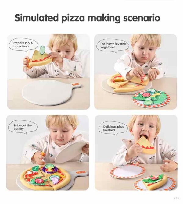 Tumama TM266 Plush Pizza Toy Pretend Food Vegetable Steak Pizza Toy - Image 3