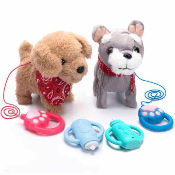 Tumama TM280 Electric Plush Dog - Fluffy Puppy 2 Pcs Walking Toy With Remote Control