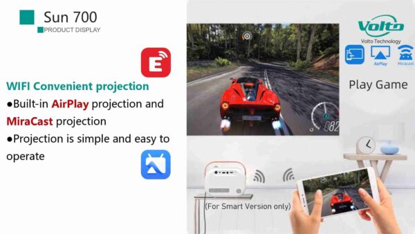 Volto Sun 700 Full HD Smart Projector - 5000 Lumens 1080p Android Projector - Image 2