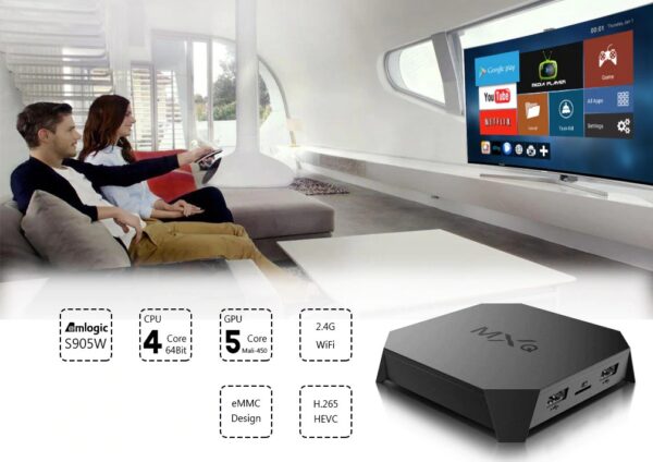 MXQ U2+ 2GB/16GB Android 7.1 S905W Quad Core WiFi TV Box - Image 3