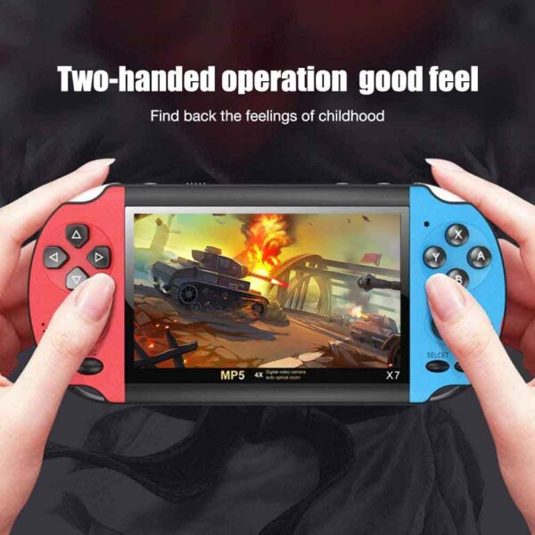 X7 Handheld Game Console Player 4.3 Inch LCD Display 8GB MP5 Video Game Red Blue - Image 2