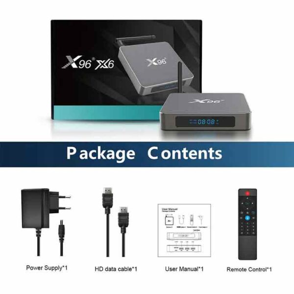 X96 X6 Android Smart TV Box - 8GB 128GB Grey - Image 3