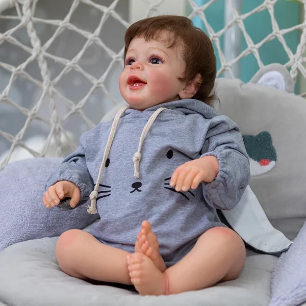 Yannik Lifelike Reborn Baby Doll, 3D Painted Skin with Visible Veins 60cm - Image 4