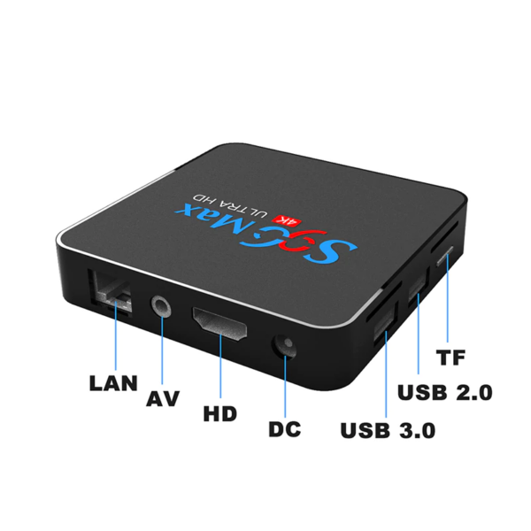 S96 MAX Android 9.0 TV BOX 4GB RAM 32GB Smart Media Player RK3318 Quad Core 4k HDR Set Top Box USB 3.0 BT 5G WIFI - Image 4