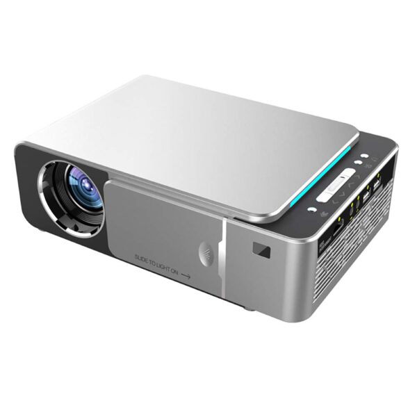 T6 Mini Projector 720p 2400 Lumens LED Home Cinema Projector- Silver